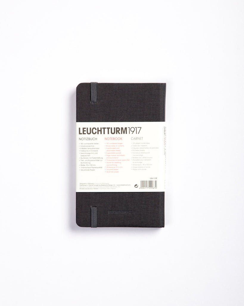 Leuchtturm 1917 Hard Cover Linen Notepad Grey Ruled