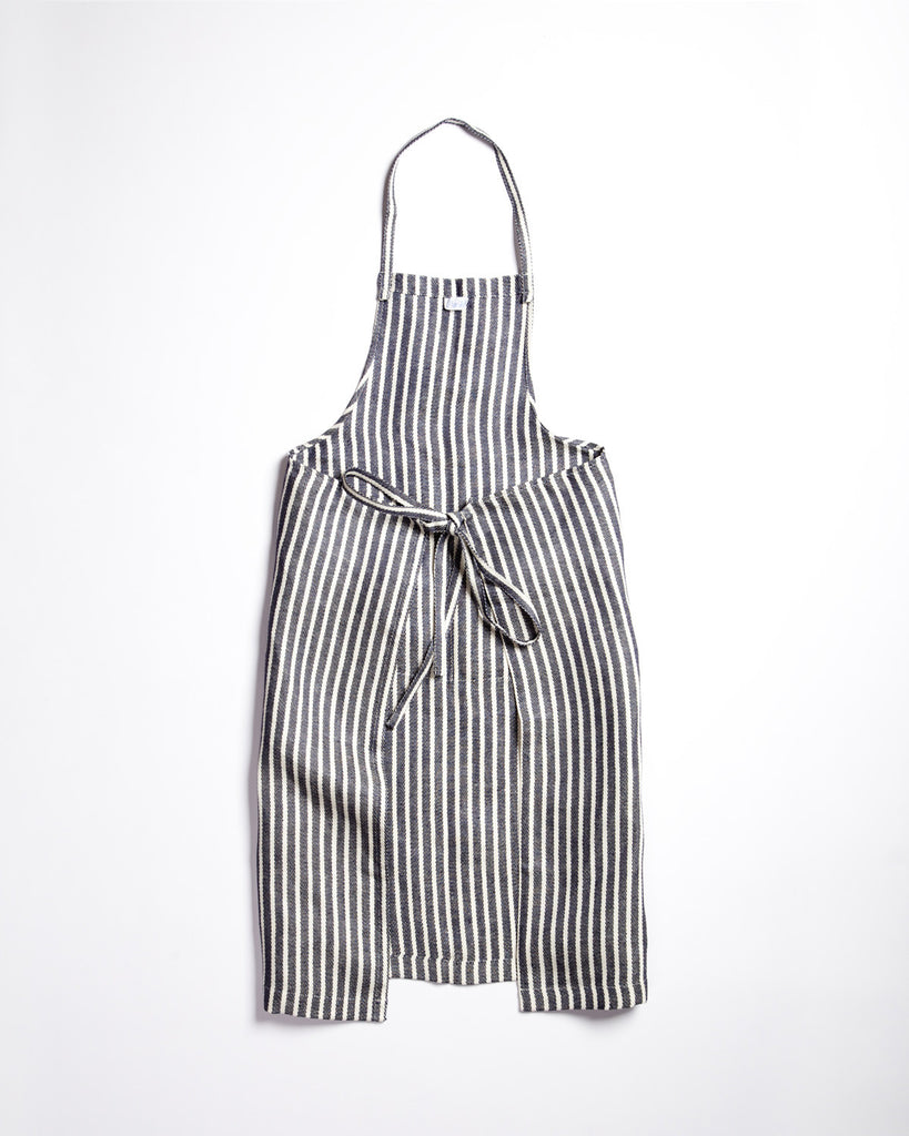Fog Linen Wide Stripe Work Apron
