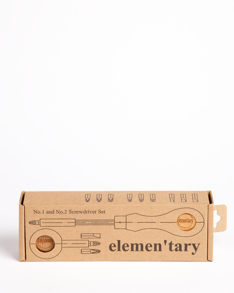 Elemen'tary Design No. 1 and No. 2 Screwdriver Set with Interchangeable Bits