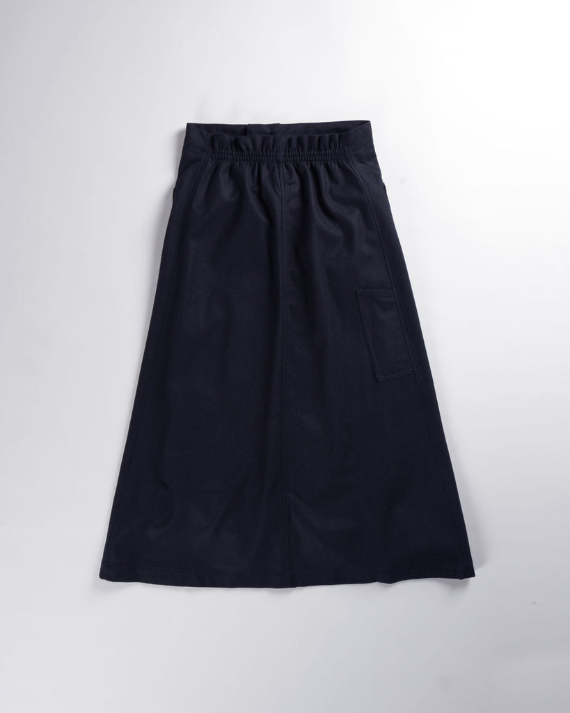 Armen Long Skirt Navy Wool