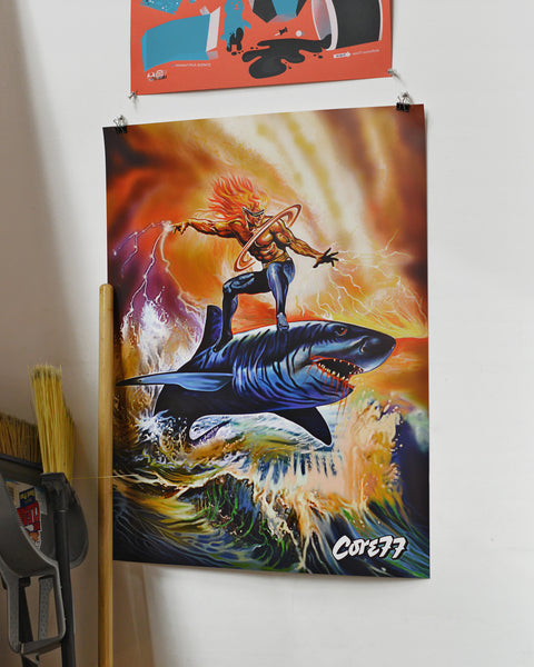 SHARK ポスター Jaws”, Original Release Japanese Movie Poster 1975, B2 Size