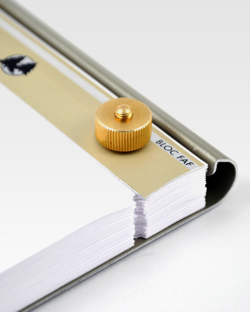 Exacompta FAF Brass and Aluminum Desk Pad 7-1/4" x 4-1/4"