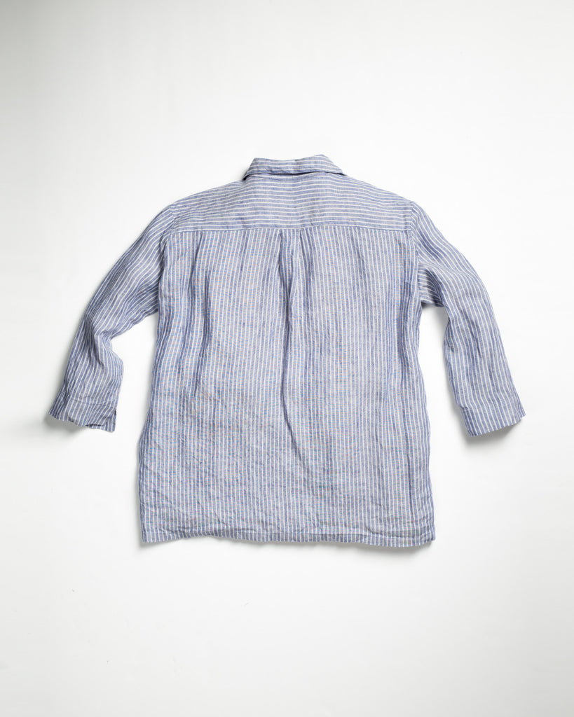 Fog Linen Jill Work Shirt Chambray Stripe