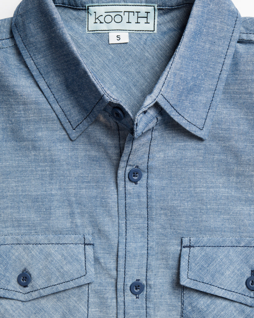 Kooth Brand Short Sleeve Workshirt Blue