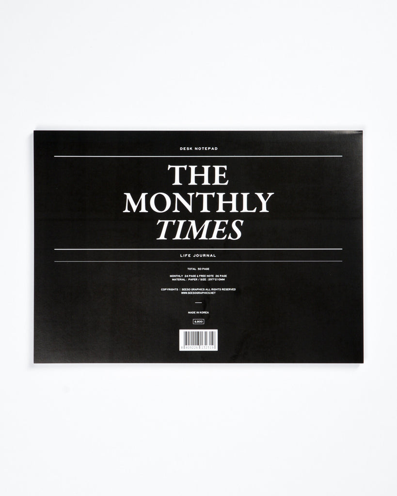 Times Desk Notepad Monthly