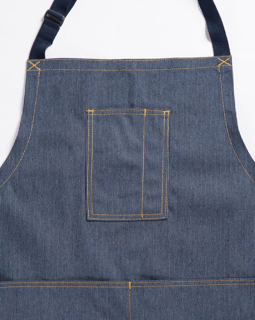 Hand-Eye Kitchen Apron Navy Ticking