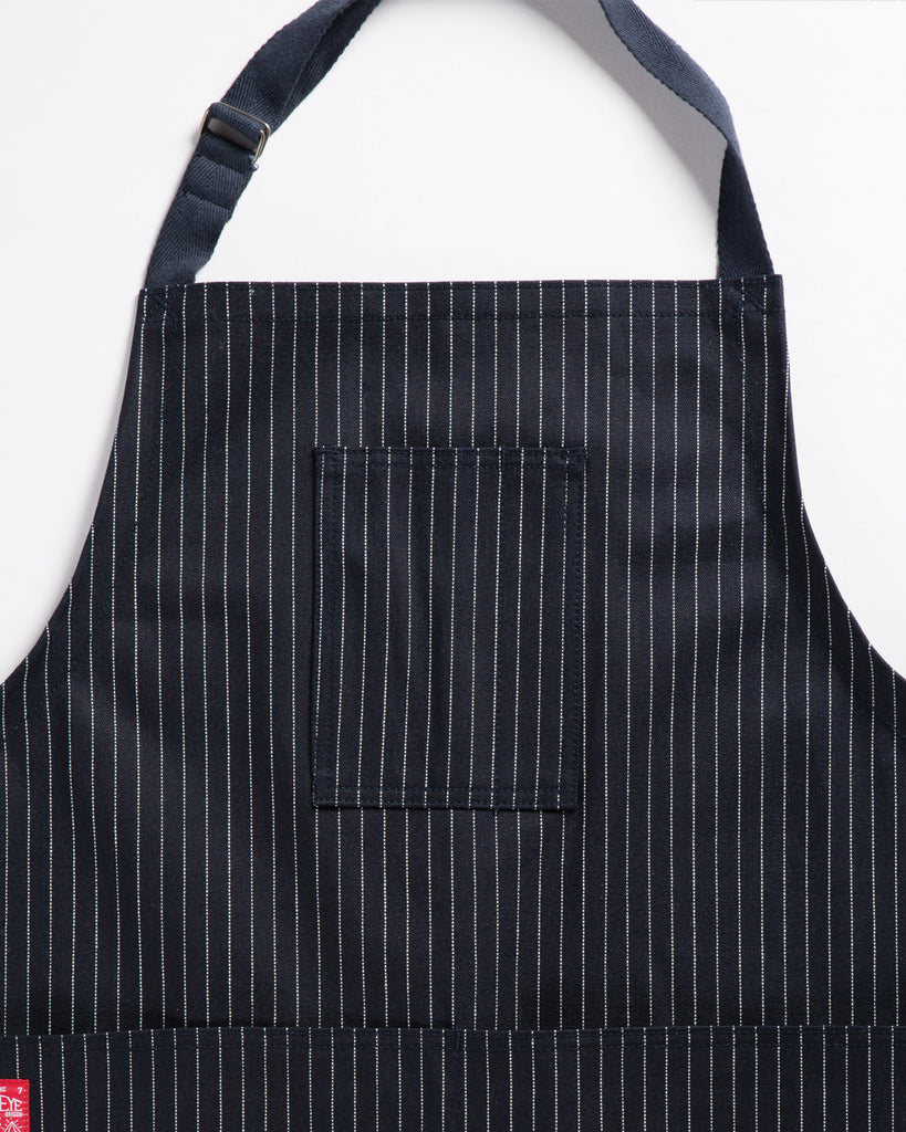 Hand-Eye Kitchen Apron Midnight Twill Stripe