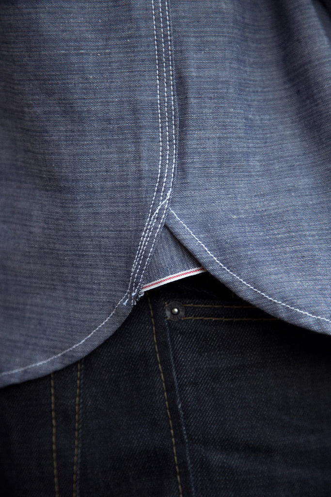 Five Brother Heavy Chambray Work Shirt Blue