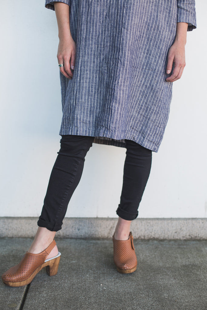 Fog Linen Veckey Dress Navy Stripe