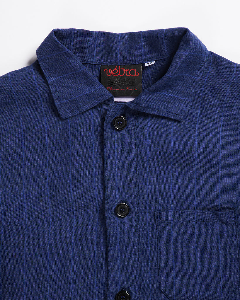 Vetra Striped Linen Work Shirt Hydrone