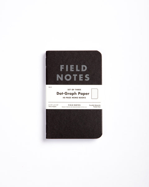 Field Notes Pack of 3 - Pitch Black Edition