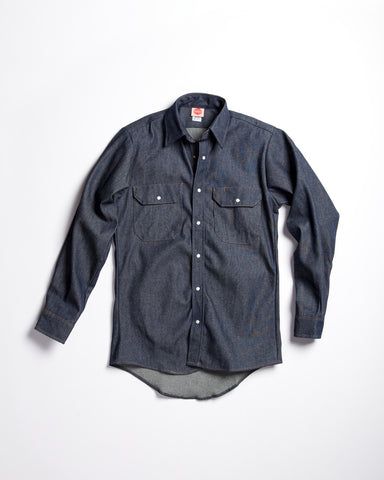 Ben Davis Long Sleeve Hickory Stripe Shirt - Zipper Front
