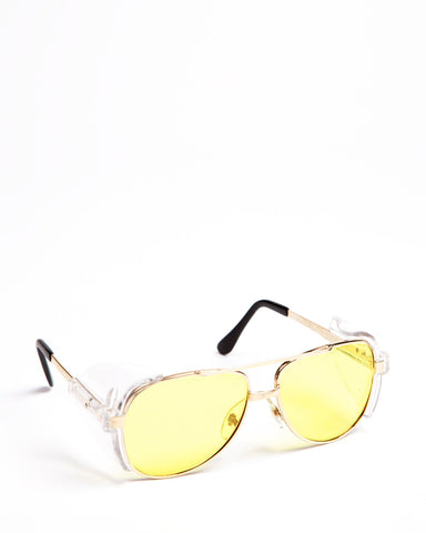 Panaview Amber Safety Spectacles Gold Frame