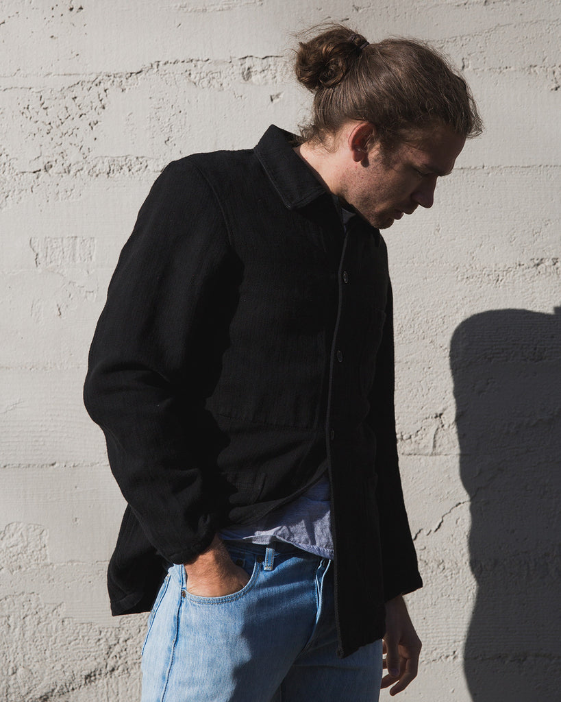 Vetra Work Jacket Overdyed Black Herringbone