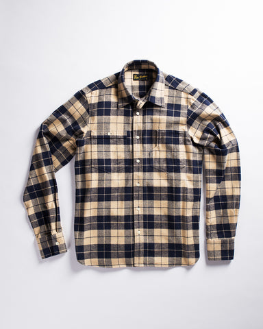 Ben Davis Long Sleeve Hickory Stripe Shirt - Zipper Front