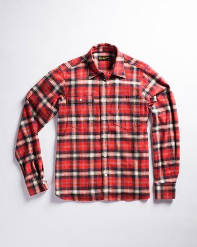 Ben Davis Long Sleeve Hickory Stripe Shirt - Zipper Front