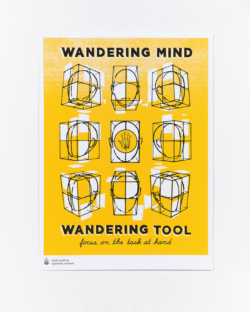 Wandering Mind Safety Poster by Lyndsey Lee Faulkner