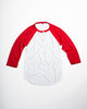 Tri-Blend Basic Raglan Henley Red