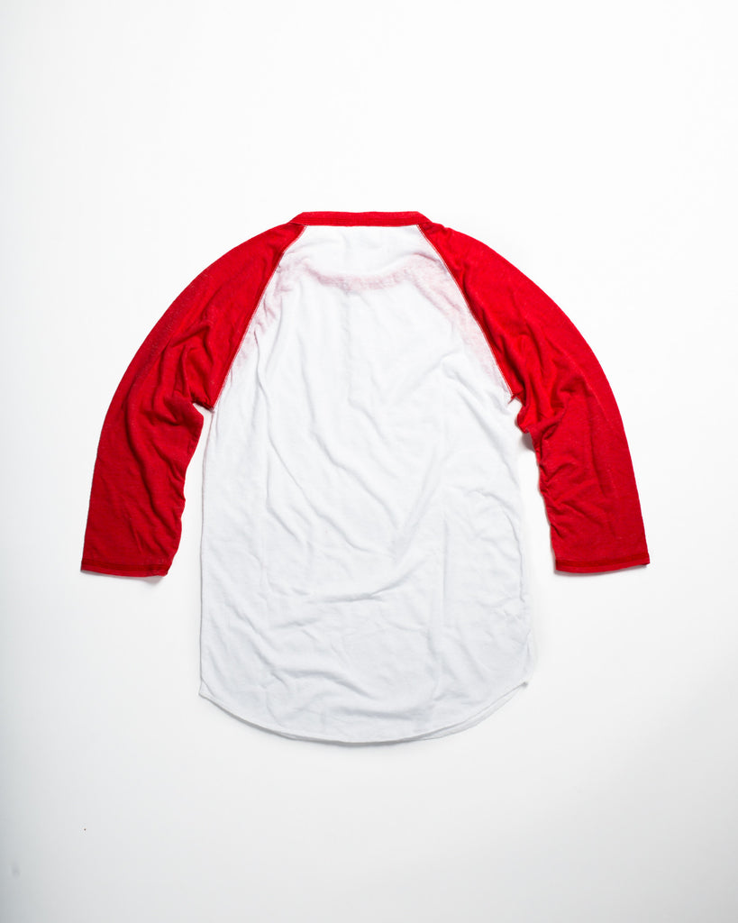 Tri-Blend Basic Raglan Henley Red