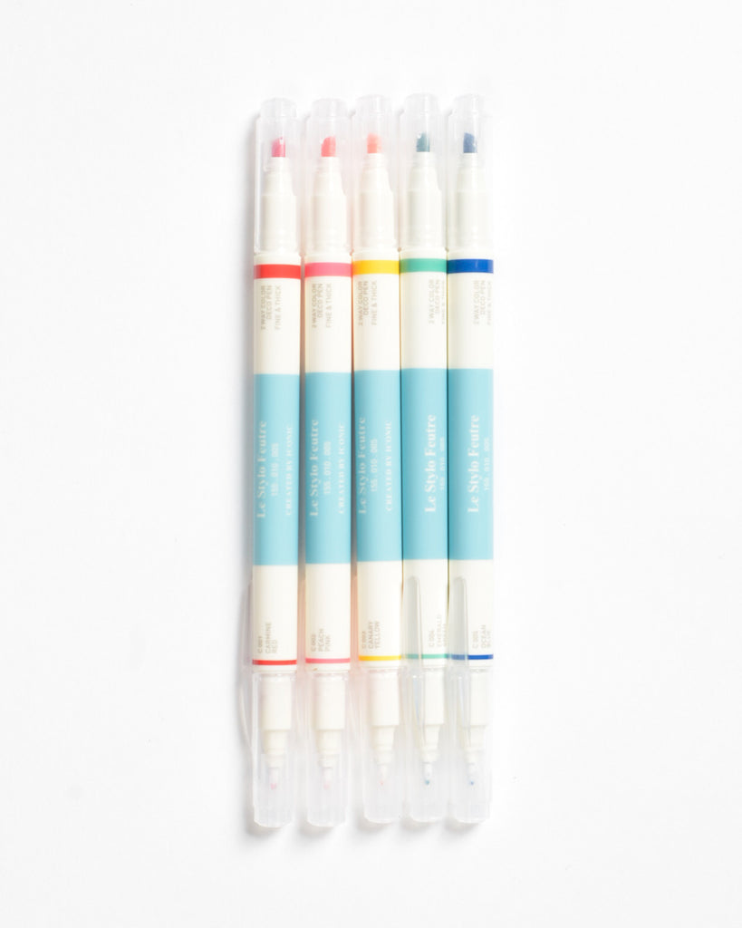 Five Pack Double Tip Pens