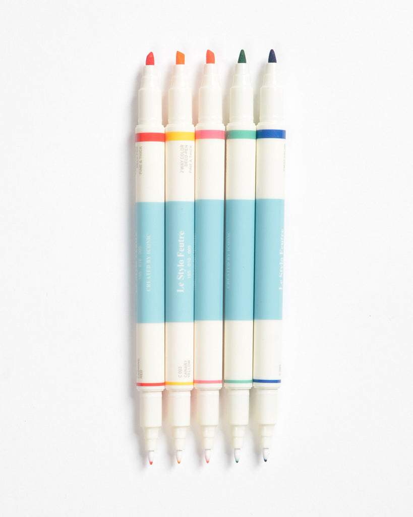 Five Pack Double Tip Pens