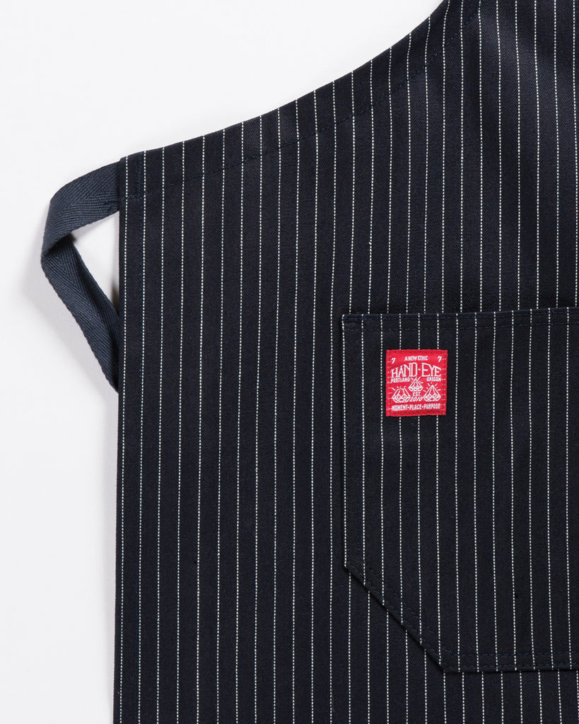 Hand-Eye Kitchen Apron Midnight Twill Stripe