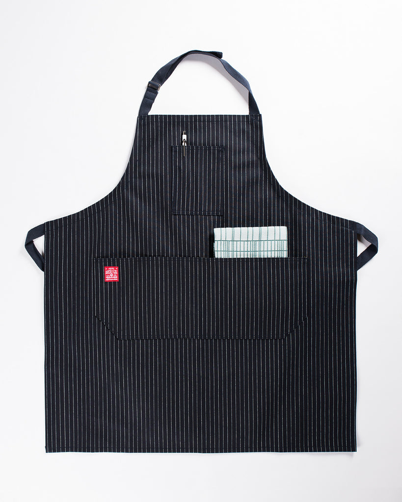 Hand-Eye Kitchen Apron Midnight Twill Stripe