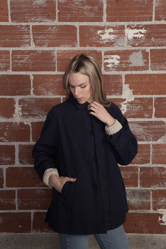 Harrow Town Cotton Over Coat Navy